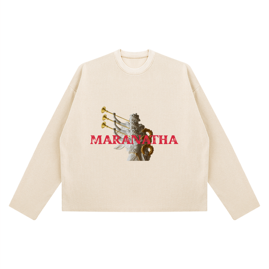 Maranatha Vintage Wash Boxy  Waffle Raw Edge Long Sleeve